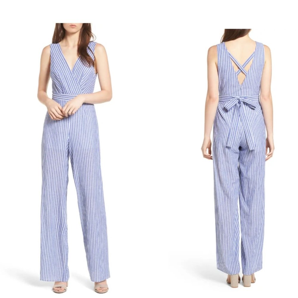 Mariner Striped Blue White Jumpsuit - XS